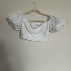 Off-Shoulder Puff Sleeve Crop Top